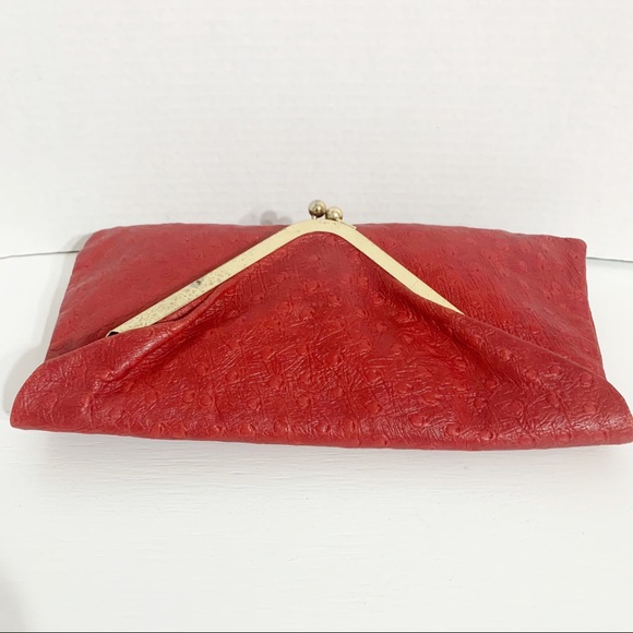 Unbranded Leather Envelope Clutch KissLock Closure - Picture 8 of 12